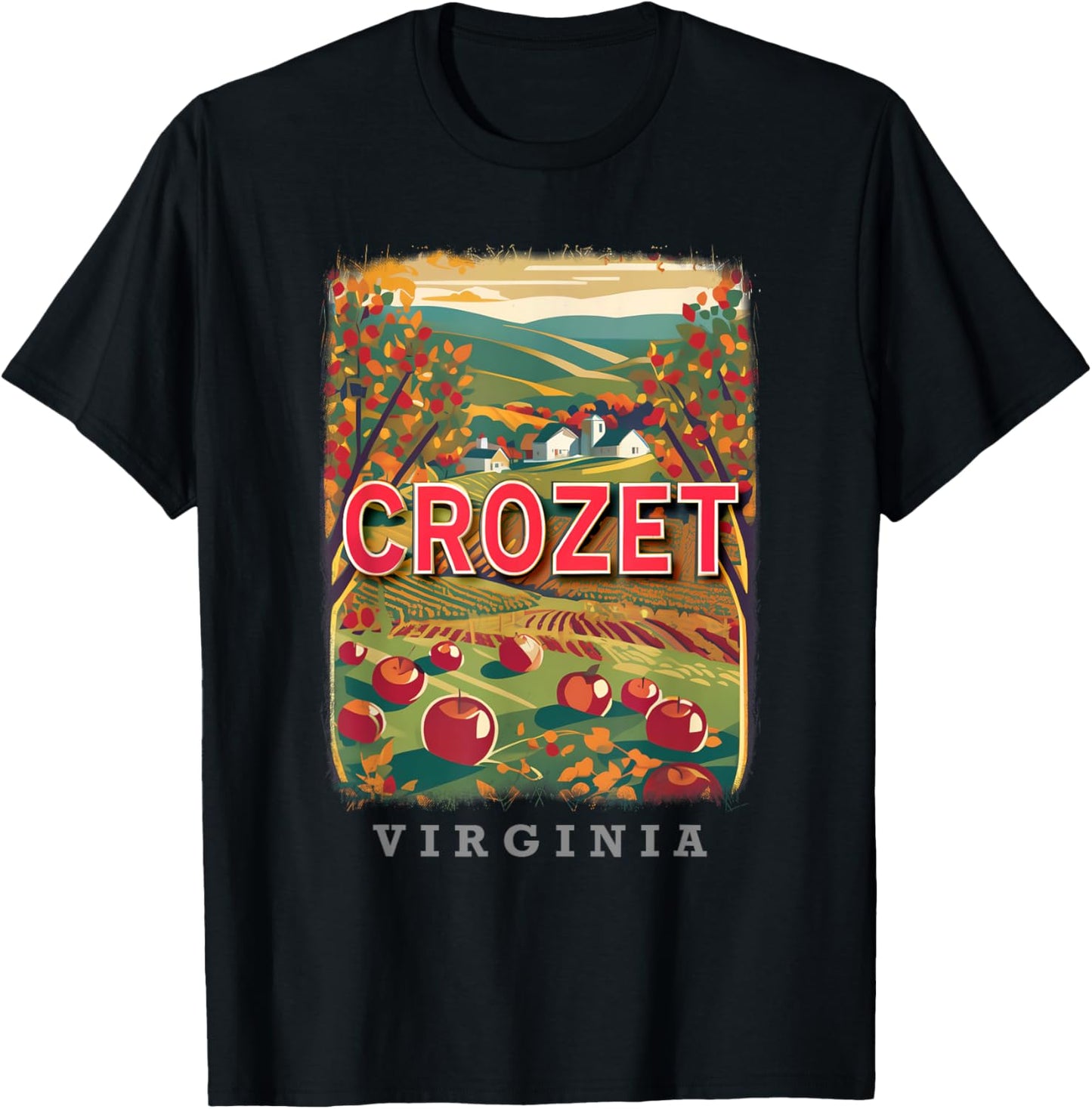 Crozet Virginia VA Orchard Bounty SD048 T-Shirt - T-Shirt | Black