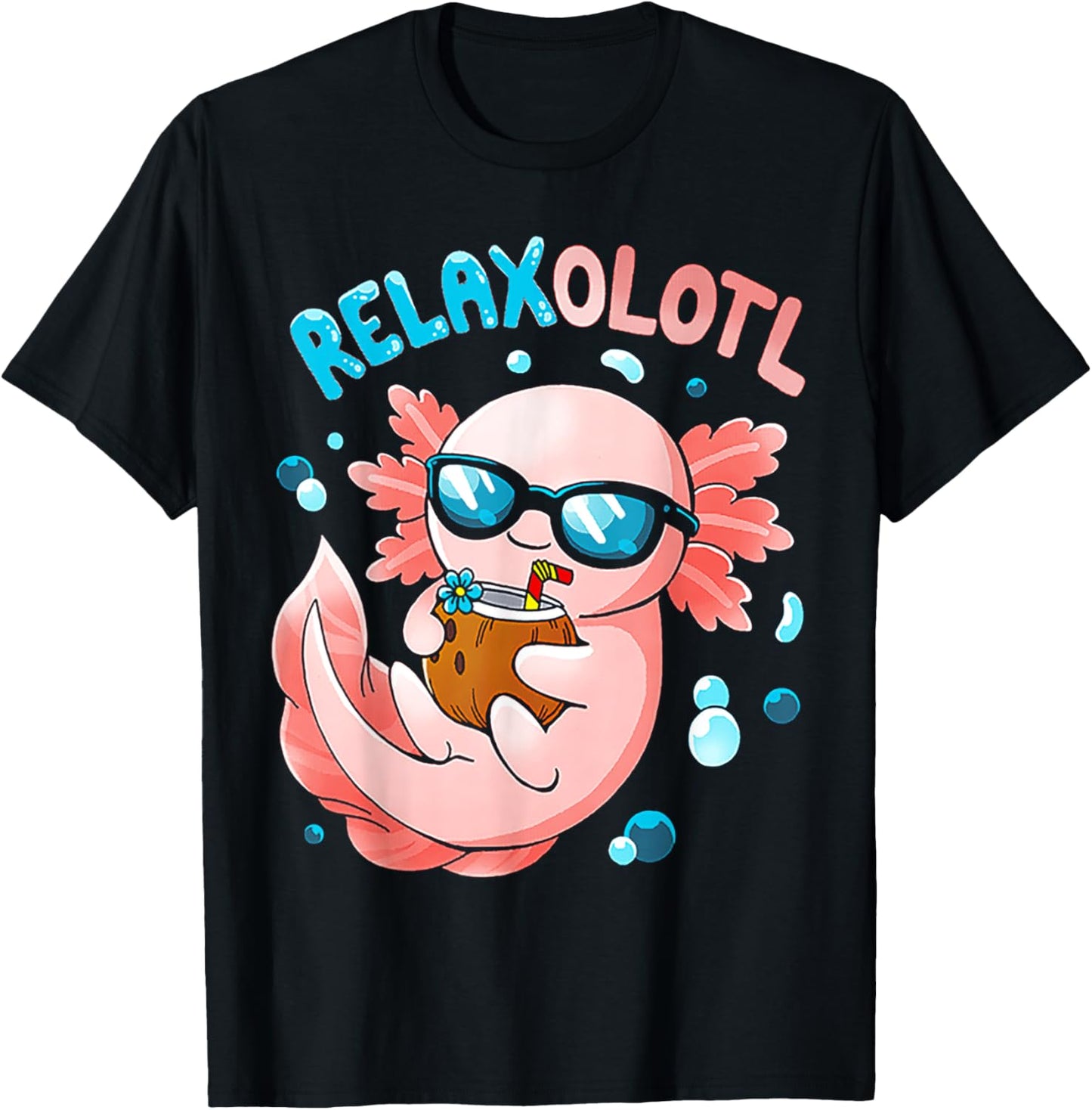 Relaxolotl Funny Axolotl Relax T-Shirt - T-Shirt | Black