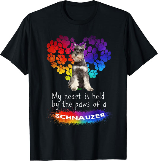 My Heart Is Held By The Paws Of A Schnauzer T-Shirt - T-Shirt | Black