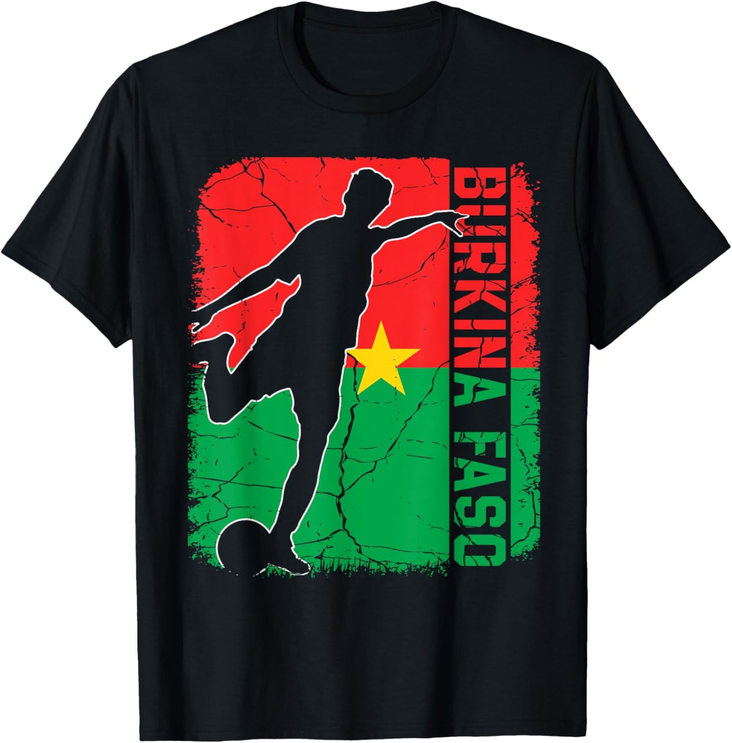 Burkina Faso Soccer Team Burkina Faso Flag Jersey Football T-Shirt - T-Shirt | Black