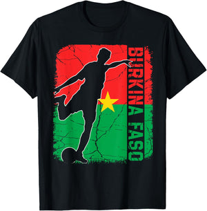 Burkina Faso Soccer Team Burkina Faso Flag Jersey Football T-Shirt - T-Shirt | Black