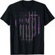 Mud Run Fun USA FLAG PURP Mudder Trail Running and Mudding T-Shirt - T-Shirt | Black