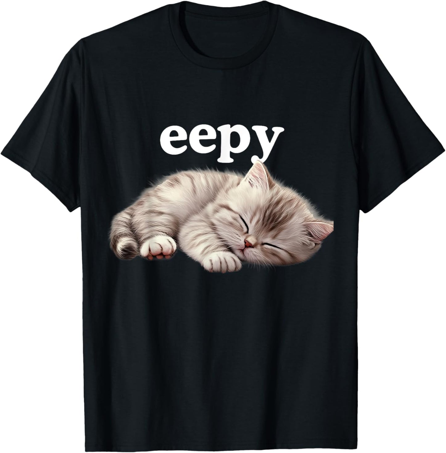 Eepy Cat, Silly Sleepy Cat Meme Cute fluffy cat lovers kitty Women Girls Kids T-Shirt - T-Shirt | Black