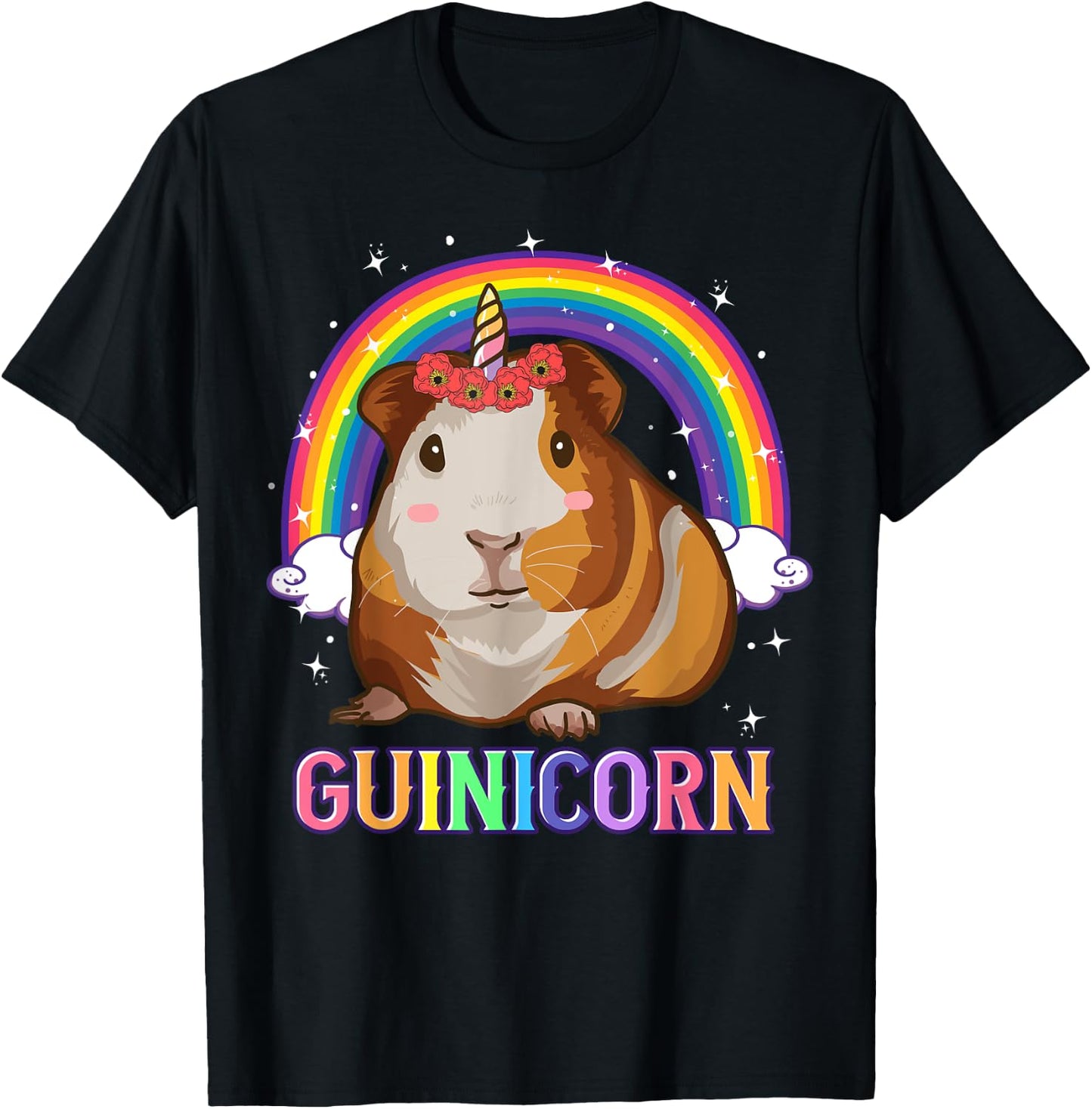 Guinea Pig Shirts For Girls Guinea Pig Unicorn Guinicorn T-Shirt - T-Shirt | Black