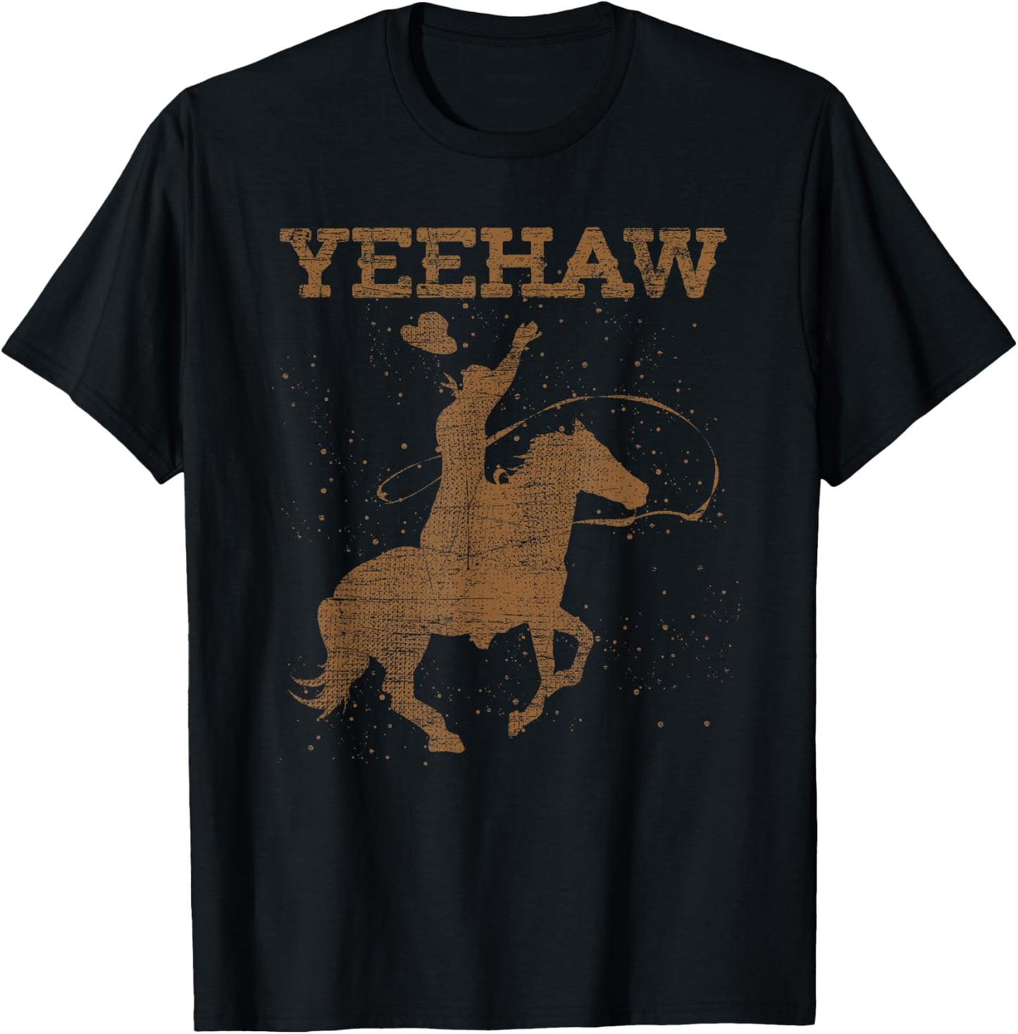 Horseback Riding Country Western Texan Rodeo Yeehaw Cowboy T-Shirt - T-Shirt | Black