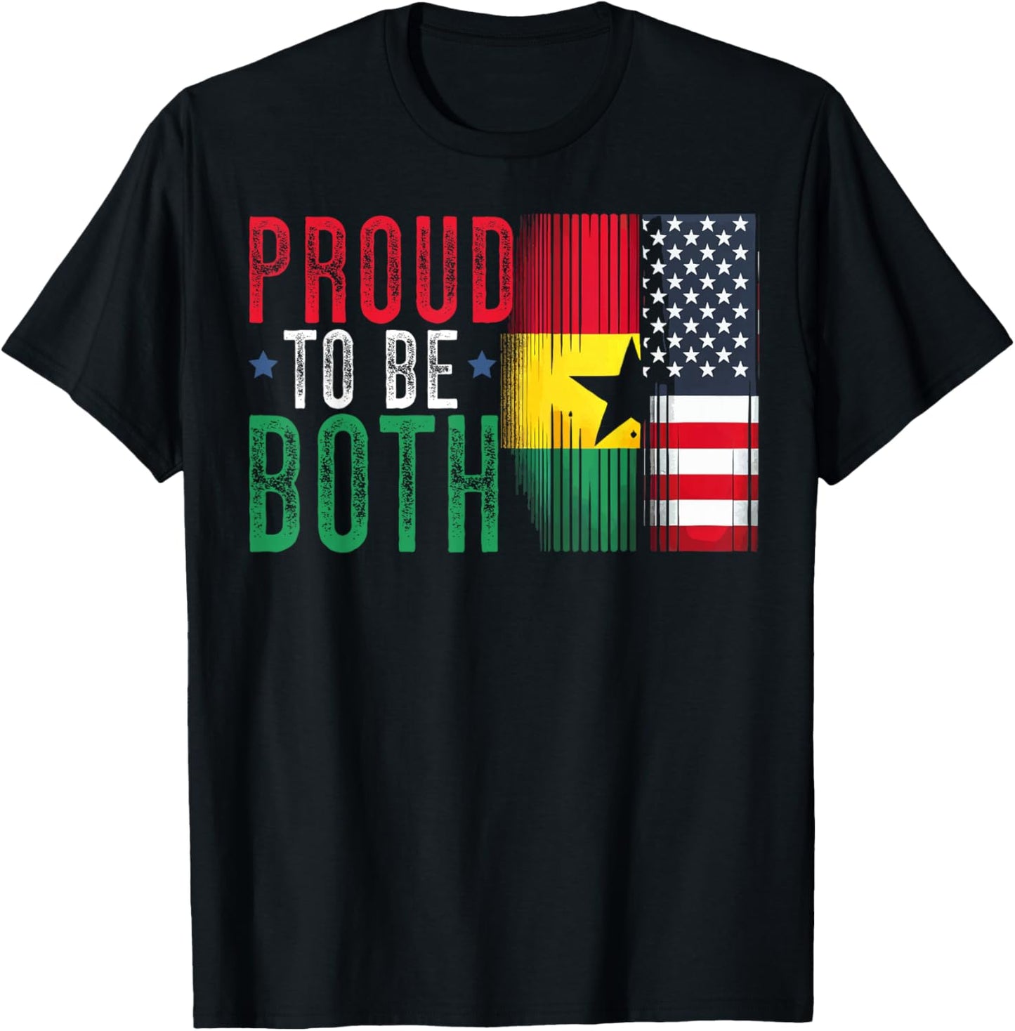 Half Ghanaian Half American USA Flag Ghana America T-Shirt - T-Shirt | Black