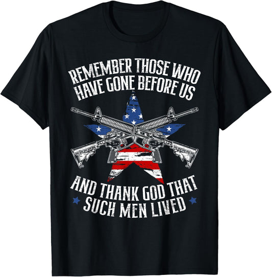Remember The Fallen Soldiers USA Flag American Memorial Day T-Shirt - T-Shirt | Black