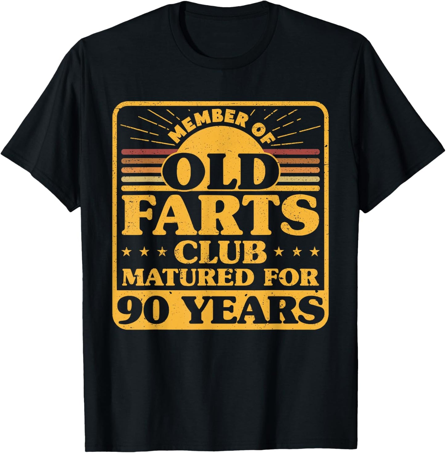 90th Birthday Men Old Farts Club Matured for 90 Years T-Shirt - T-Shirt | Black