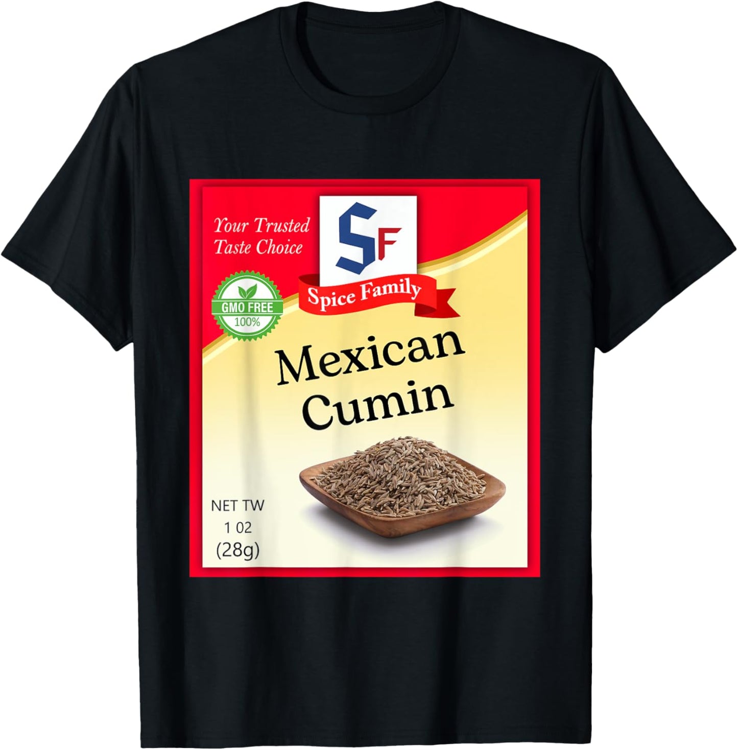 Mexican Cumin Condiment Costume Holiday Spice Costumes T-Shirt - T-Shirt | Black