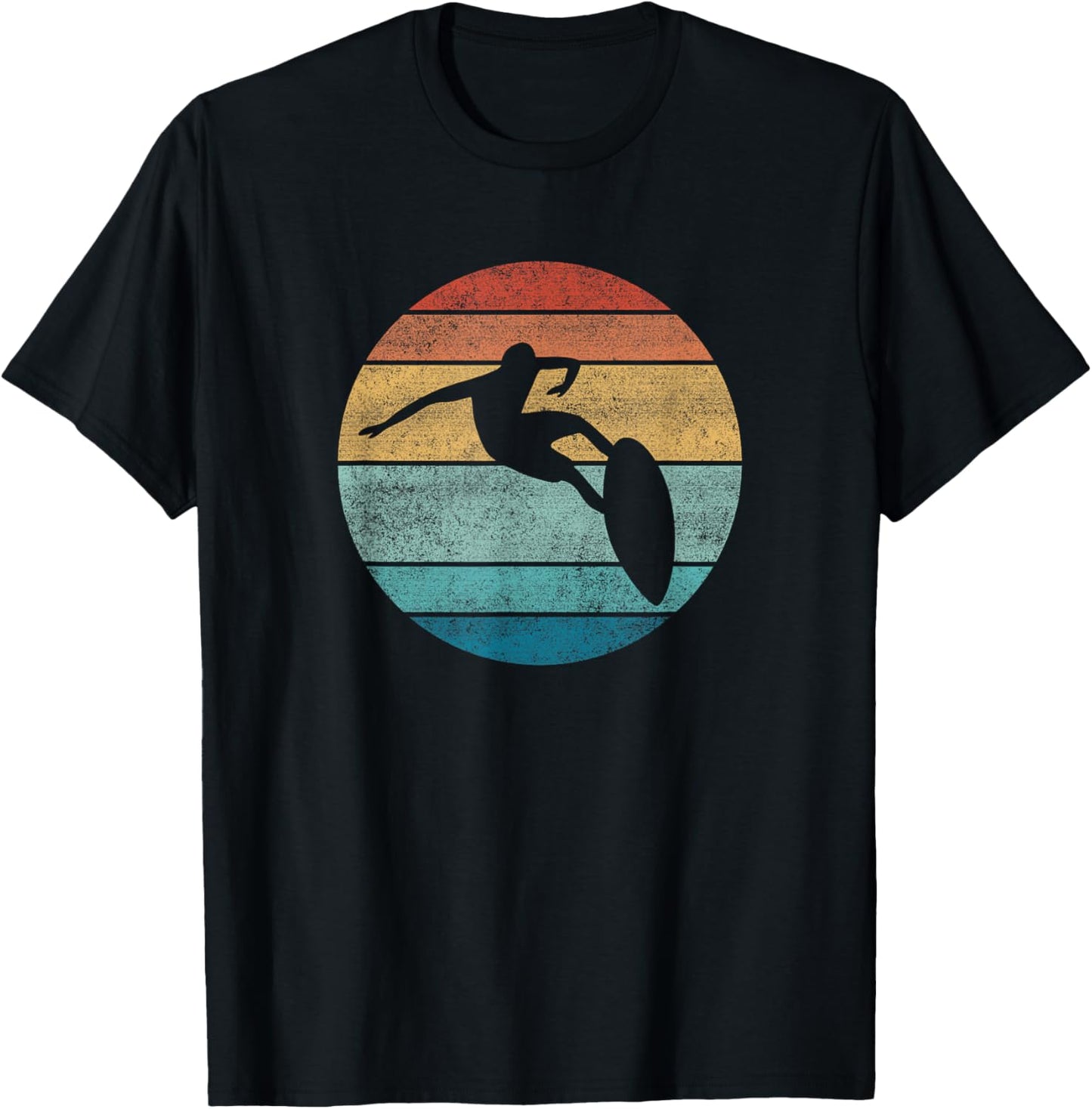 Surfing Surfboard Vintage Retro Surfboarder Surfer Beach Men Women Girls Kids T-Shirt - T-Shirt | Black