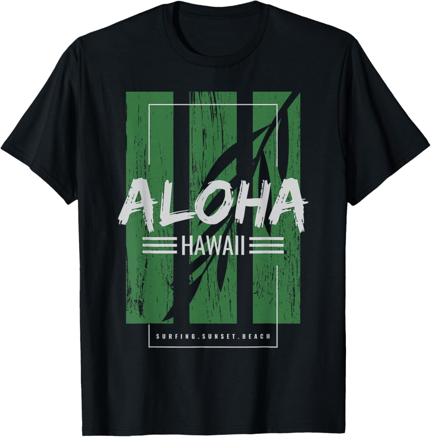 Aloha Hawaii Surfing Sunset Beach T-Shirt - T-Shirt | Black