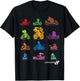 Mario Kart Colorful Character Profile Silhouettes Small T-Shirt - T-Shirt | Black