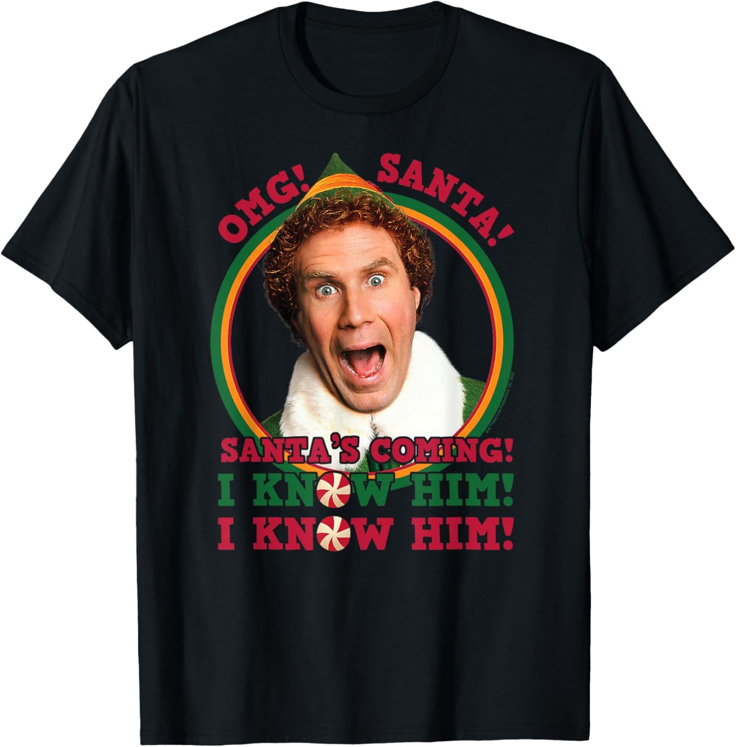 Elf - OMG Santa I Know Him T-Shirt - T-Shirt | Black