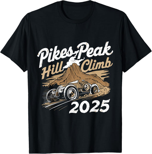 Pikes Peak Hill Climb Funny Colorado Car Race Retro Souvenir T-Shirt - T-Shirt | Black