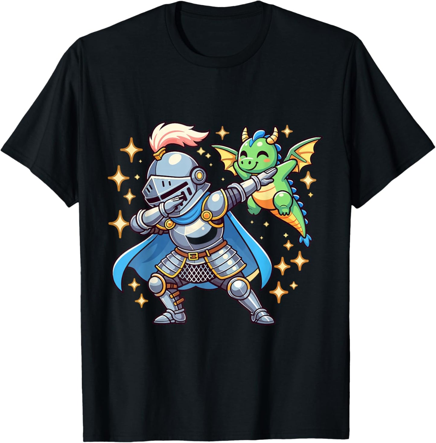 Dabbing Dragon Knight Shirt Ren Faire Funny Medieval Fantasy T-Shirt - T-Shirt | Black