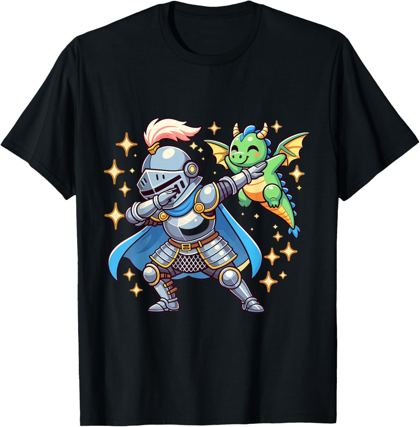 Dabbing Dragon Knight Shirt Ren Faire Funny Medieval Fantasy T-Shirt - T-Shirt | Black
