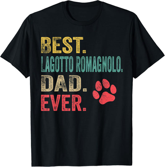Best Lagotto Romagnolo Dad ever Vintage Father Dog Lover Men T-Shirt - T-Shirt | Black