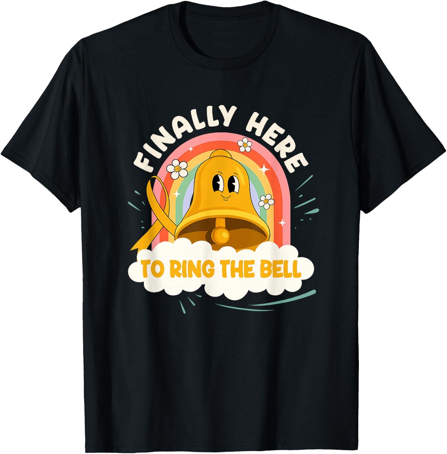 Last Day of Chemo Survivor Here to Ring The Bell End Cancer T-Shirt - T-Shirt | Black
