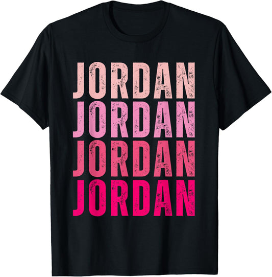 Jordan Personalized Name I Love Jordan Vintage T-Shirt - T-Shirt | Black