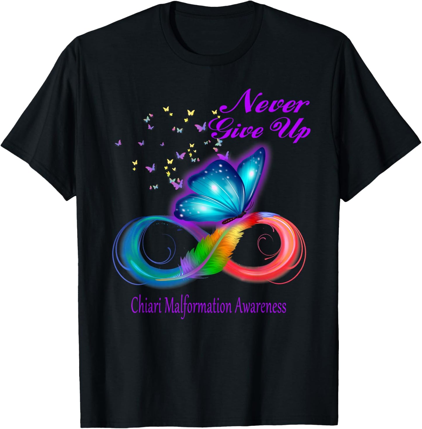 Butterfly Chiari Malformation Awareness T-Shirt - T-Shirt | Black