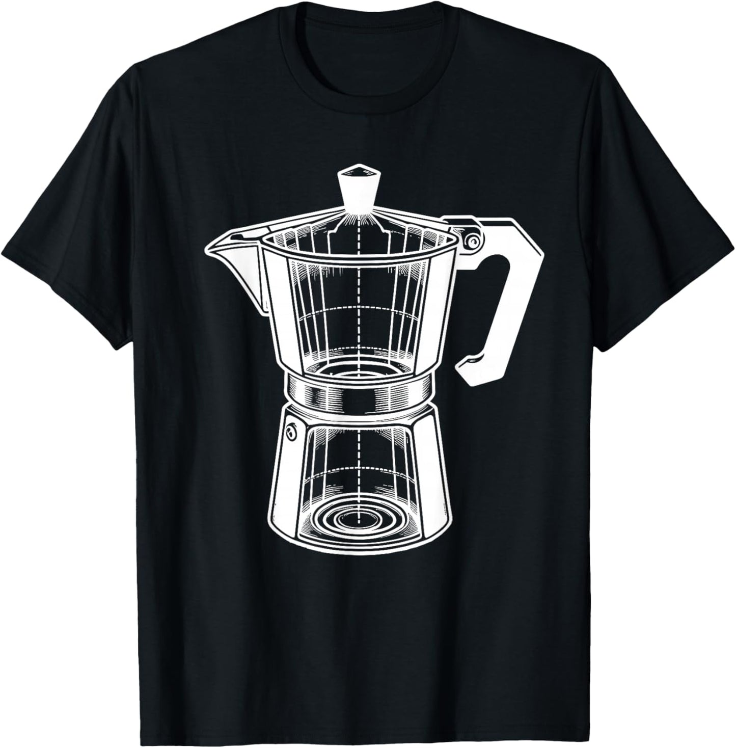 Moka Pot Vintage Coffee Maker Espresso Lovers T-Shirt - T-Shirt | Black