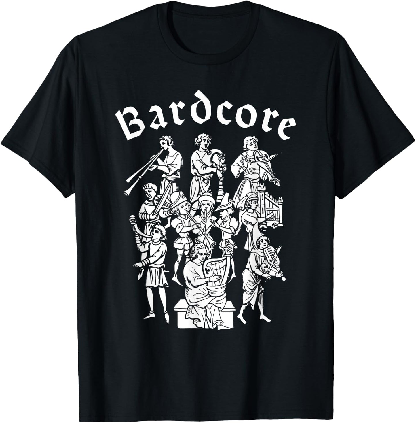 Bardcore Medieval Song Instrument Bard T-Shirt - T-Shirt | Black