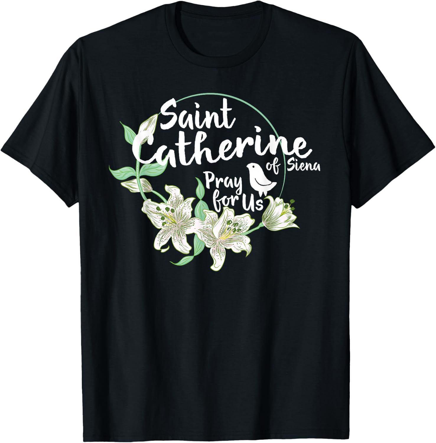St.Catherine of Siena Catholic Purity Girls Teens T-Shirt - T-Shirt | Black