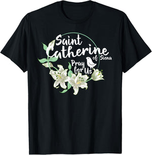 St.Catherine of Siena Catholic Purity Girls Teens T-Shirt - T-Shirt | Black