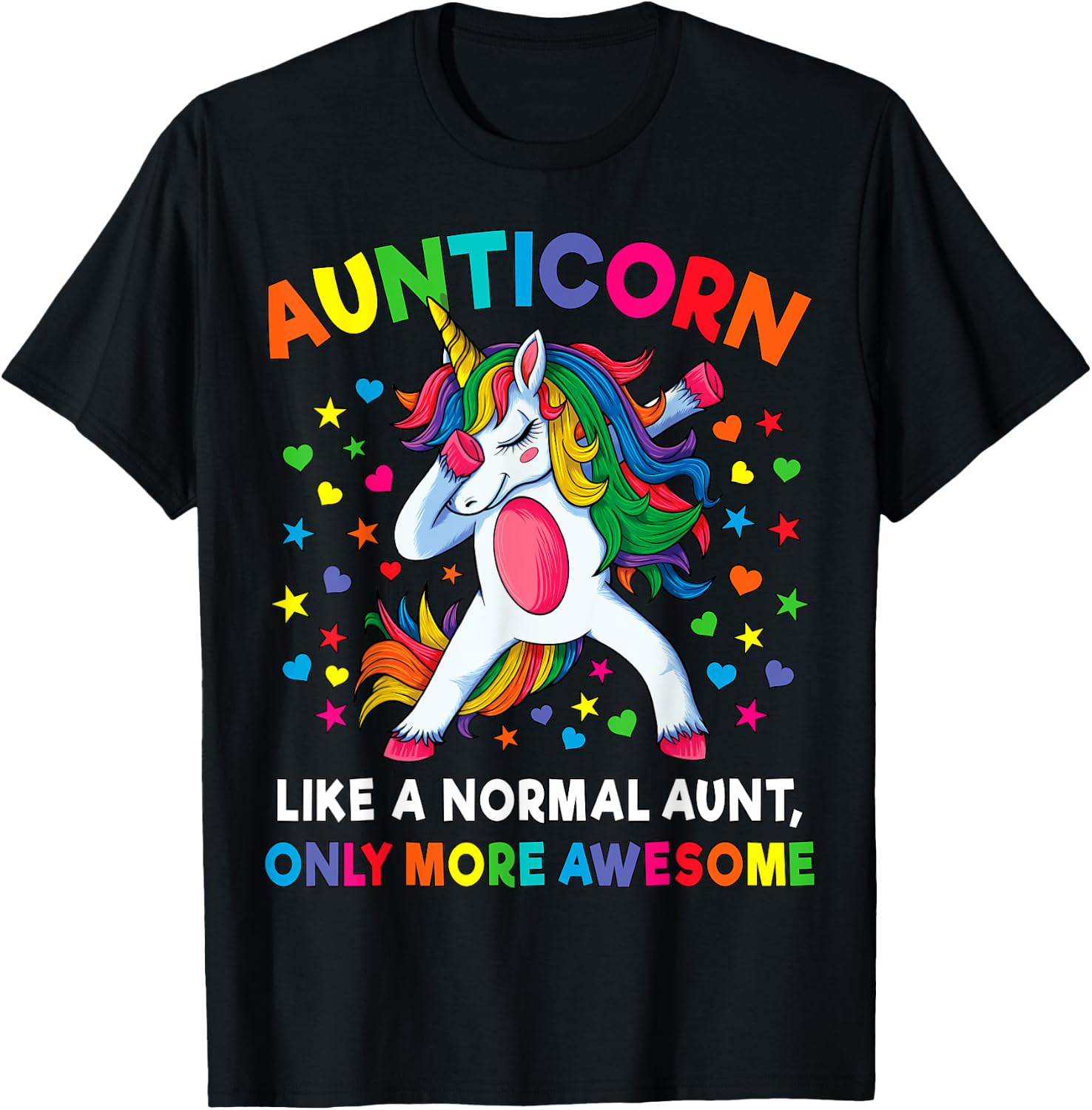 Aunticorn Like An Aunt Only Awesome Dabbing Unicorn Women T-Shirt - T-Shirt | Black