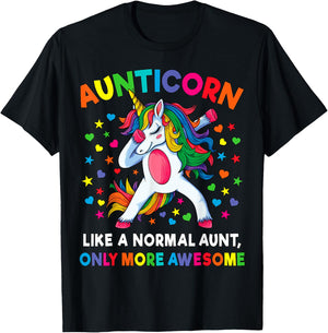 Aunticorn Like An Aunt Only Awesome Dabbing Unicorn Women T-Shirt - T-Shirt | Black