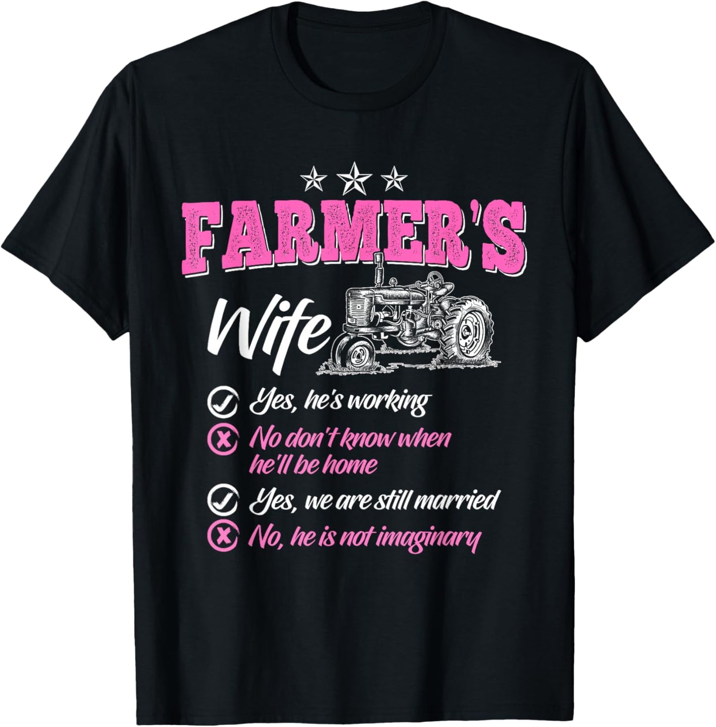 Funny Farmer Shirt Women Wife of a Farmer Rancher T-Shirt - T-Shirt | Black