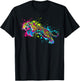 Wild Animal Jaguar with Neon Colors Jungle T-Shirt - T-Shirt | Black