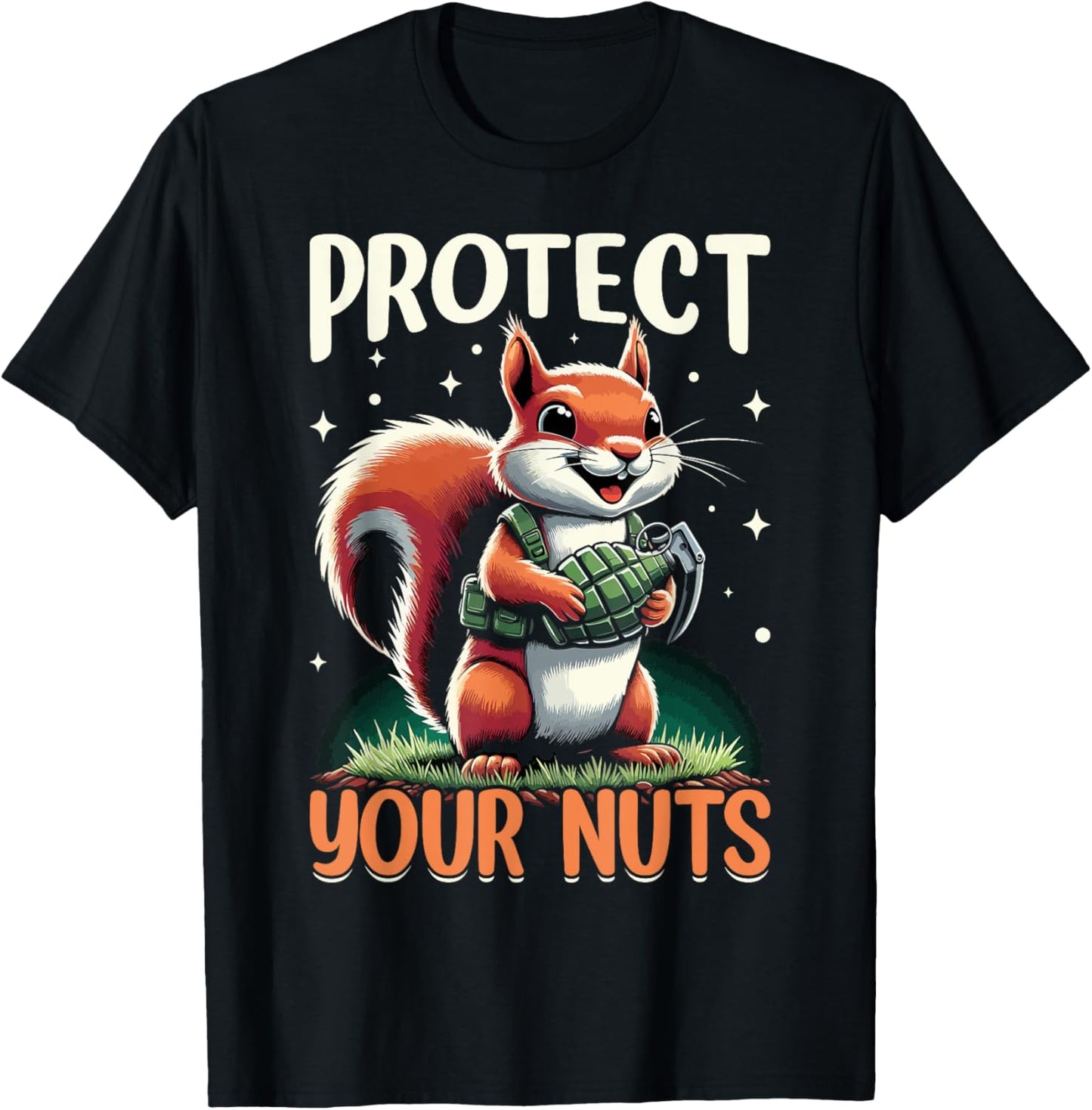 Squirrel Animal Lover Funny Squirrels T-Shirt - T-Shirt | Black
