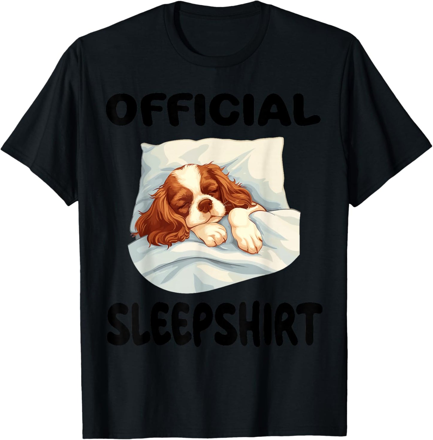 Cavalier King Charles Spaniel Dog Official Sleepshirt Pajama T-Shirt - T-Shirt | Black