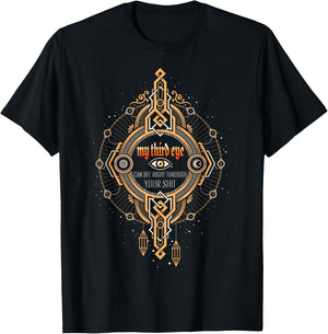 Funny Spiritual Saying Third Eye Sees Through Your Shit T-Shirt - T-Shirt | Black
