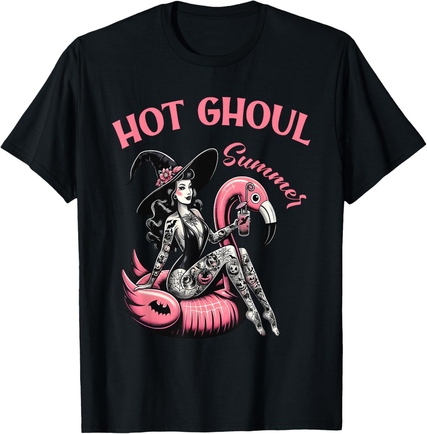 Women Funny Halloween Hot Ghoul Summer Summerween T-Shirt - T-Shirt | Black