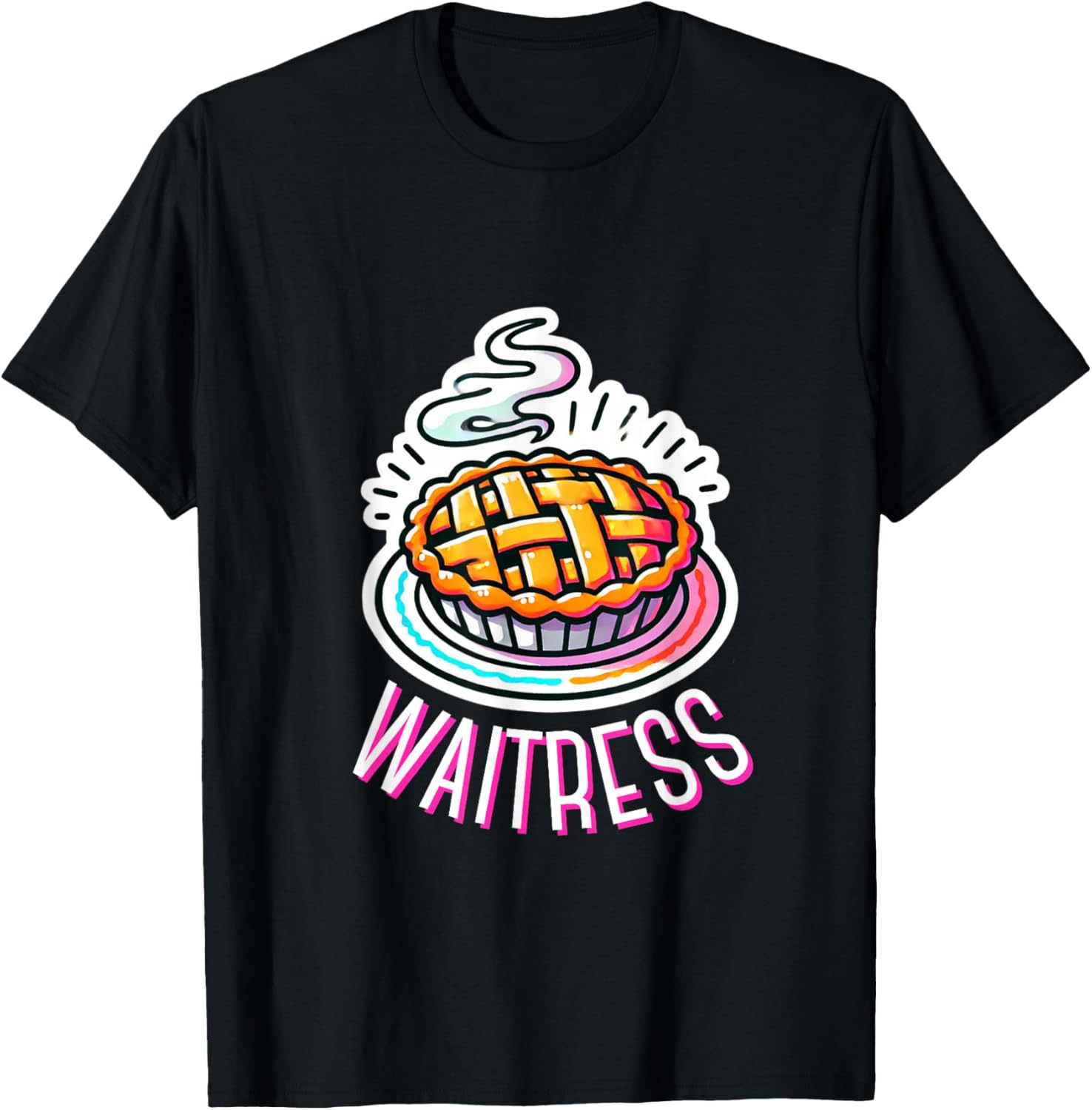 Waitress Musical Theatre Cute Pie Baking Design T-Shirt - T-Shirt | Black
