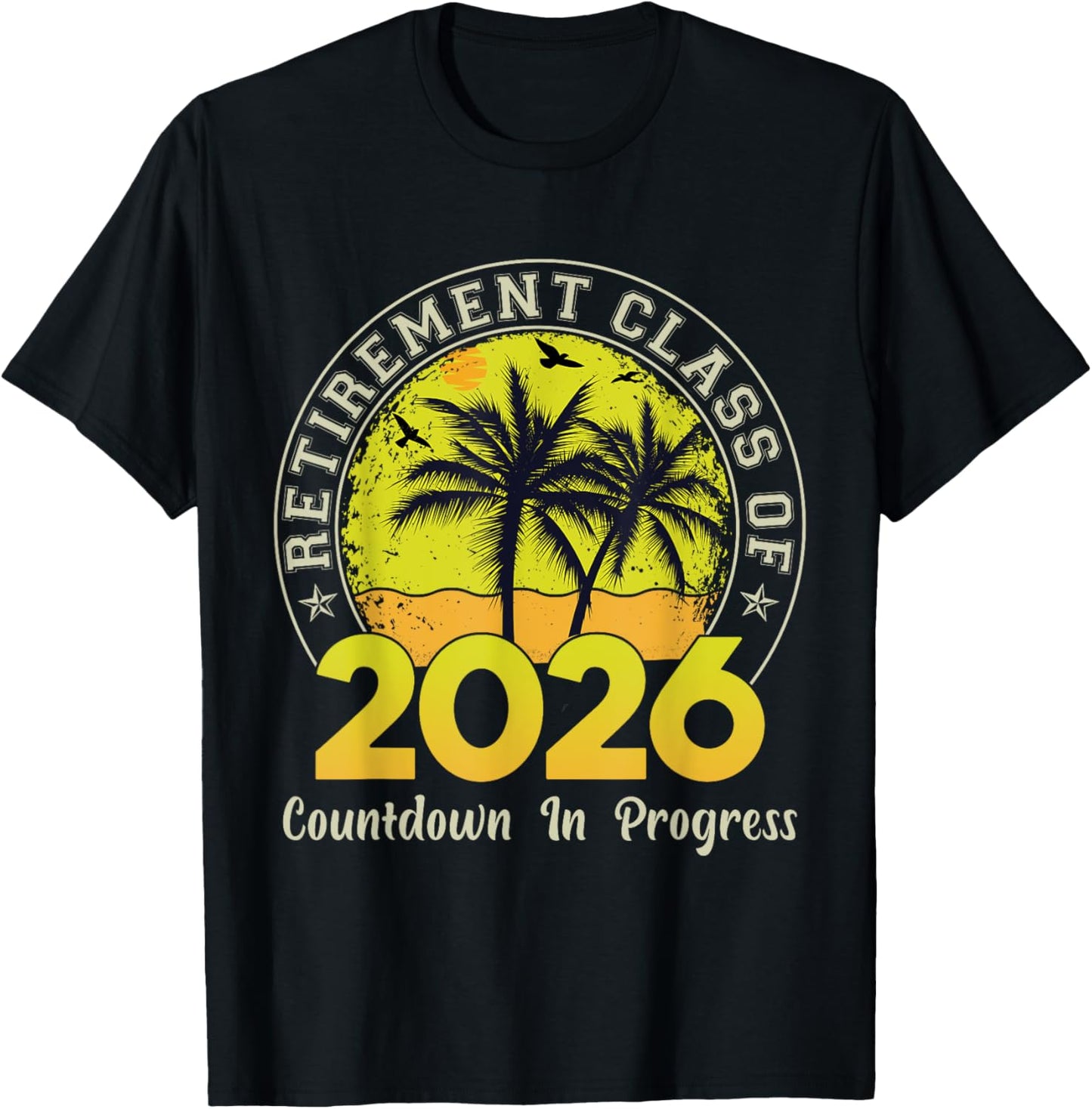 Retro Retirement Class Of 2026 Countdown In Progress Teacher T-Shirt - T-Shirt | Black