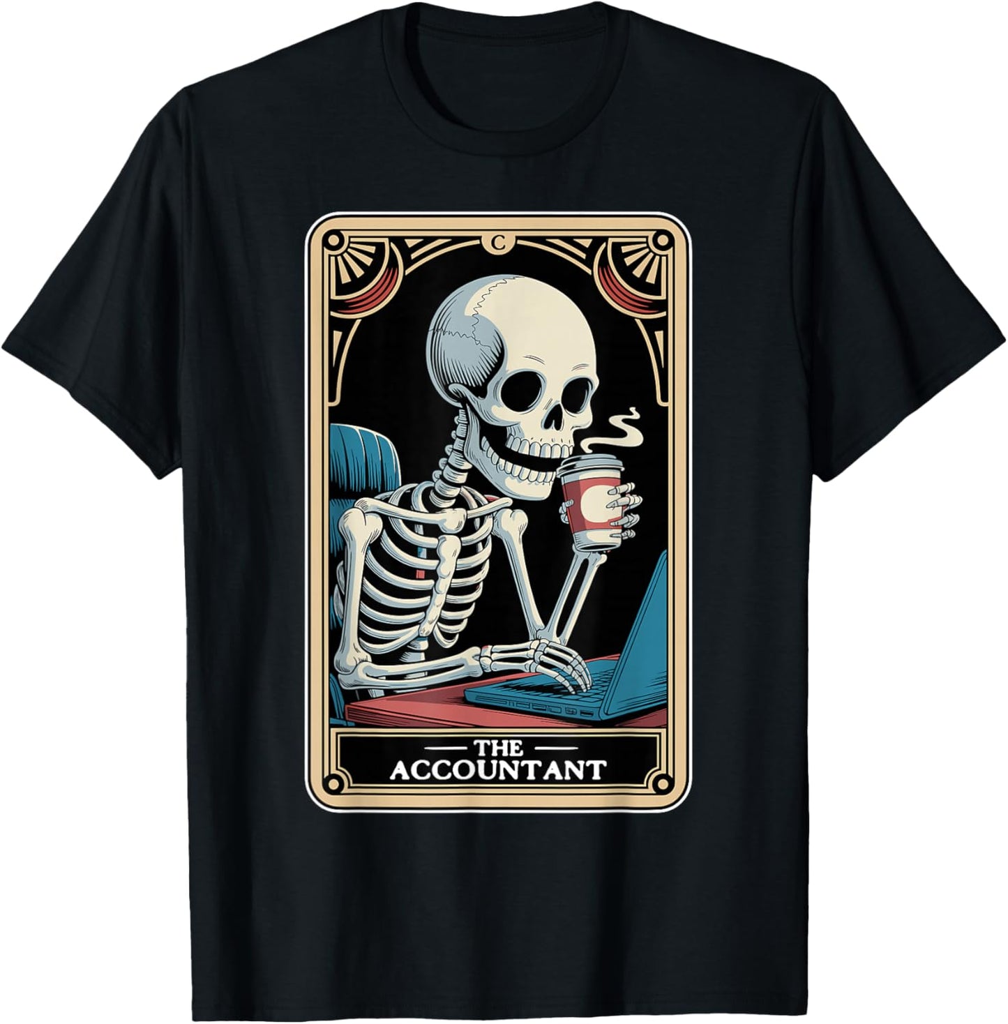 The Accountant Tarot Card Funny Accounting CPA Bookkeeper T-Shirt - T-Shirt | Black