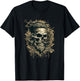 Skull Beard Undercut Pirate Vintage Captain Skeleton Biker T-Shirt - T-Shirt | Black