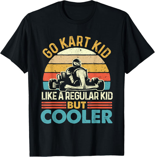 Go Kart Kid Retro Go Cart Racing T-Shirt - T-Shirt | Black