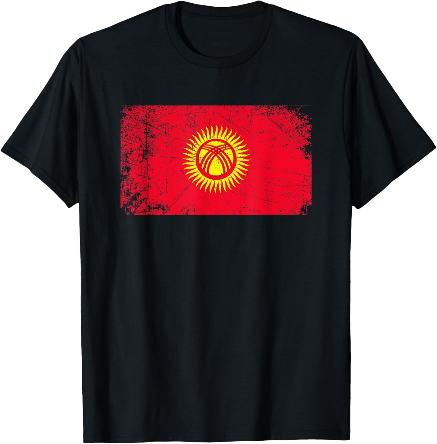 Vintage Made In KYRGYZSTAN KYRGYZ Flag Gift T-Shirt - T-Shirt | Black