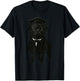 Cute Dog Black Pug Graduation T-Shirt - T-Shirt | Black