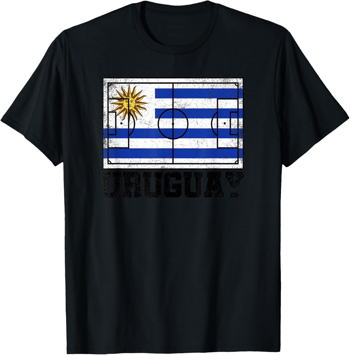 Uruguay Soccer Field Country Flag Uruguayan Pride T-Shirt - T-Shirt | Black