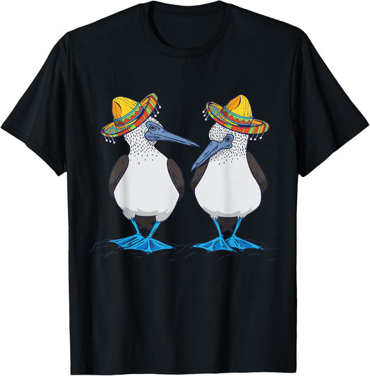 Blue Footed Booby Sombrero Mexican Blue Footed Boobies T-Shirt - T-Shirt | Black