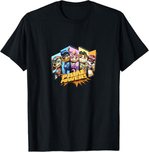 Kids PAW Patrol: The Mighty Movie Paw Power Stripes Poster T-Shirt - T-Shirt | Black