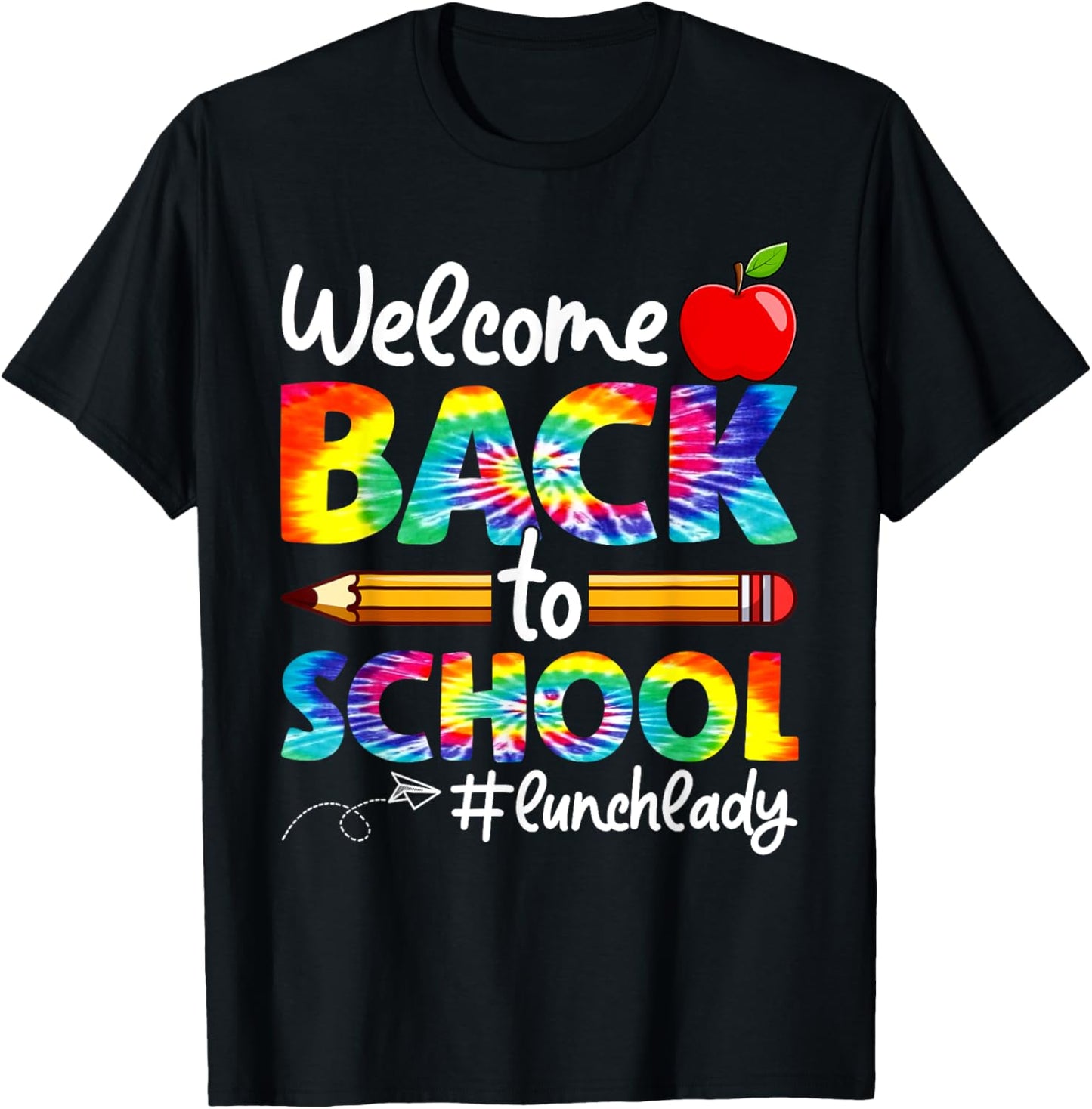 Welcome Back To School Lunch Lady Cafeteria Tie Dye Leopard T-Shirt - T-Shirt | Black