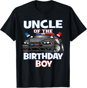 Uncle Of The Birthday Boy Policeman Officer Party T-Shirt - T-Shirt | Black