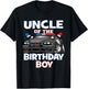 Uncle Of The Birthday Boy Policeman Officer Party T-Shirt - T-Shirt | Black