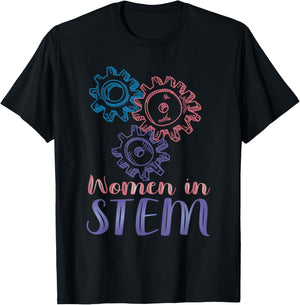 Women in STEM Steminist Female Scientist Engineer Woman T-Shirt - T-Shirt | Black